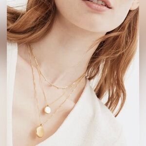 MADEWELL Coin Layered Necklace in Vintage Gold